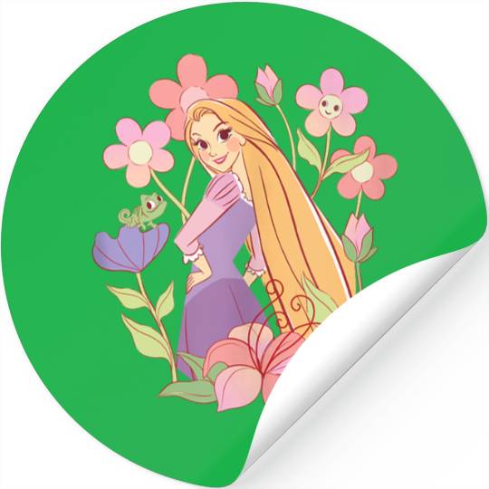 Disneyss Tangled Rapunzel Pascal Floral Princess Sketch Stickers
