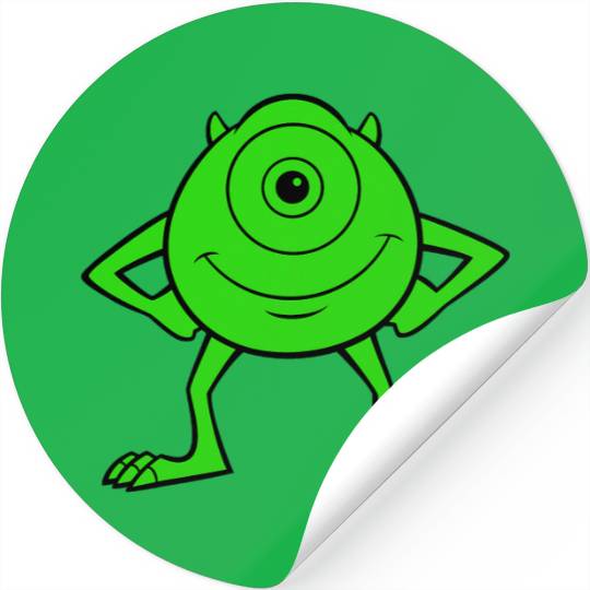 Disney Pixarss Monsters Inc. Mike Wazowski Cyclops Retro Stickers