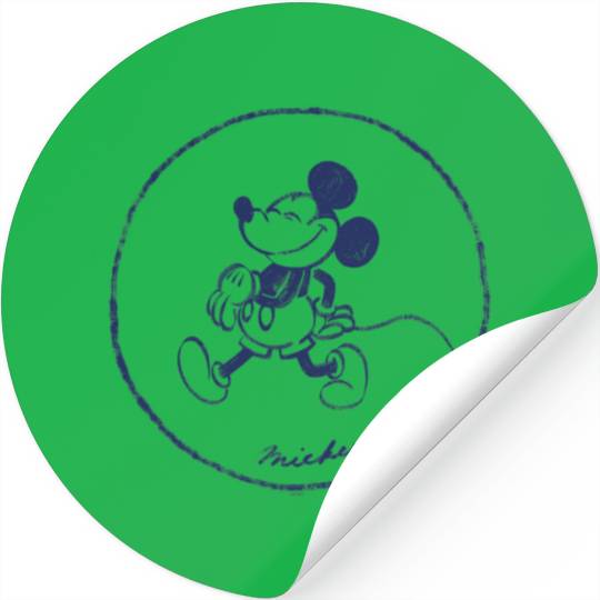 Disney Mickey Mouse Retro  Walking in a Circle Stickers