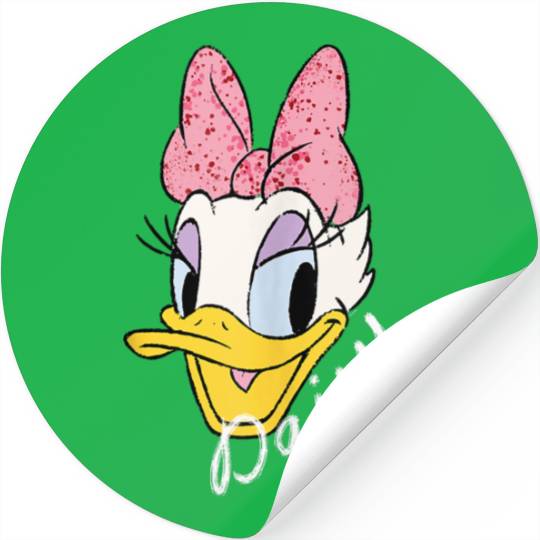 Disneyss Daisy Duck Sassy Glamorous Speckled Bow And Name Stickers