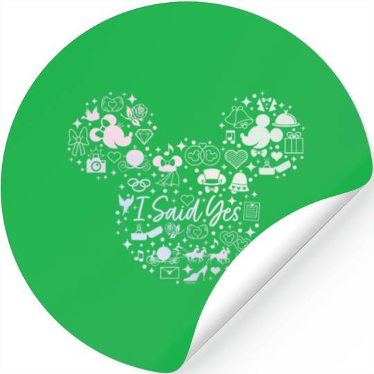 Disney I Said Yes Engagement Proposal Mickey Head Icon Stickers