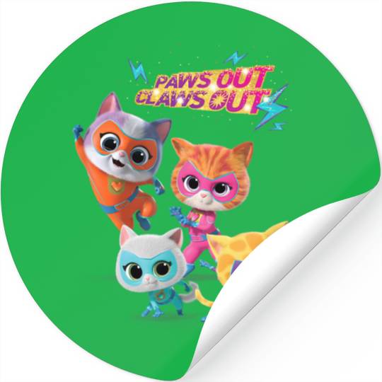Disneyss Superkitties Paws Out Claws Out Group shots Chest Logo Stickers
