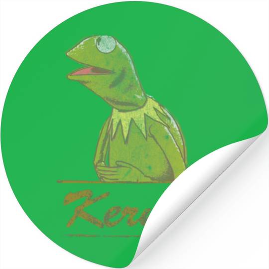 Disney The Muppets Kermit  Portrait Distressed Logo Stickers