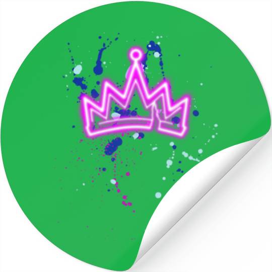 Disney Descendants Paint Splatter With Crown Logo Stickers
