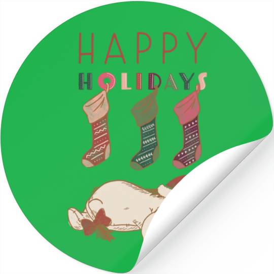 Disney Winnie the Pooh Eeyore Happy Holidays Stickers