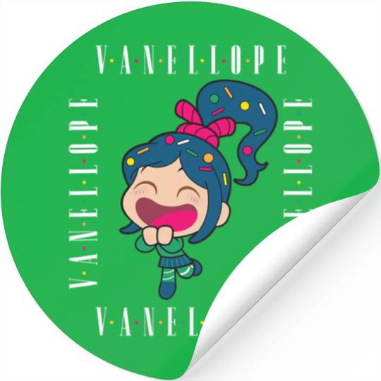 Disney Wreck-It Ralph Chibi Vanellope Excited Portrait Stickers