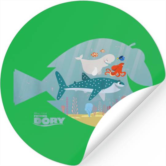 Disneyss Pixars Finding Dory Fish Frame Adventure Crew Logo Stickers