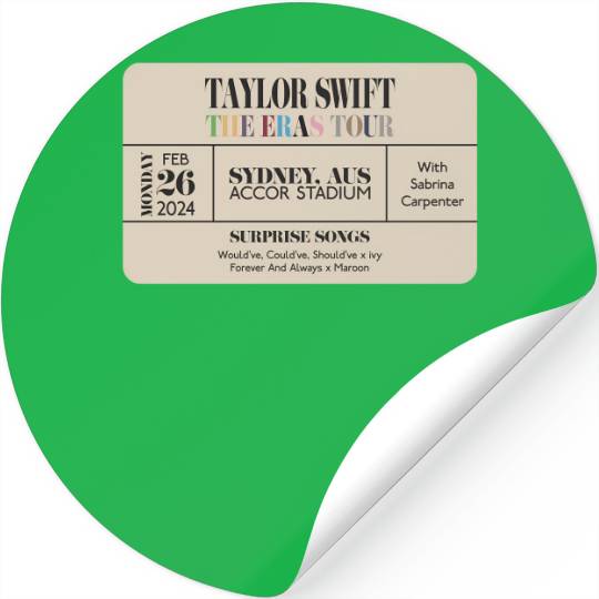 Sydney N4 Eras Tour Commemorative Ticket 10583 Stickers