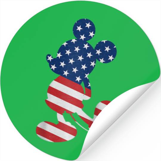 Disney Mickey Mouse American Flag USA T  Raglan Baseball Tee Stickers