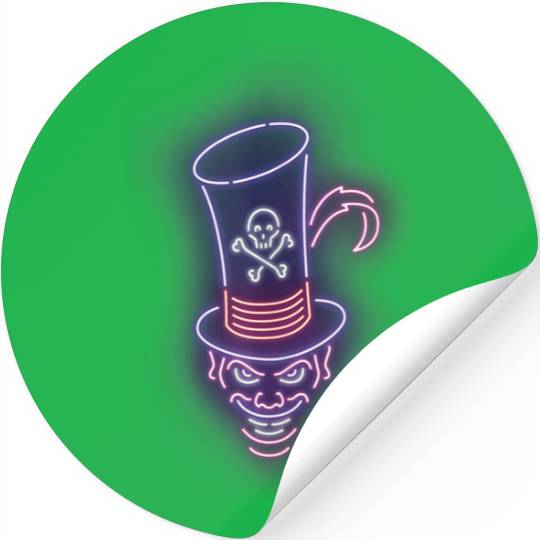Disneyss Villains Dr Facilier Neon Line Art Stickers