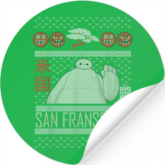 Disneyss Big Hero 6 Baymax Wave Ugly Christmas Sweater Stickers