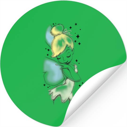 Disney Peter Pan Tinkerbell Airbrush Style Sketc Stickers