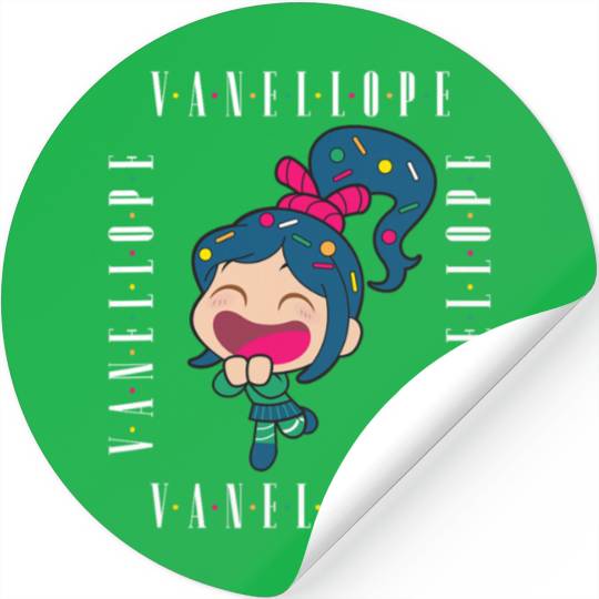 Disney Wreck-It Ralph Chibi Vanellope Excited Portrait Stickers