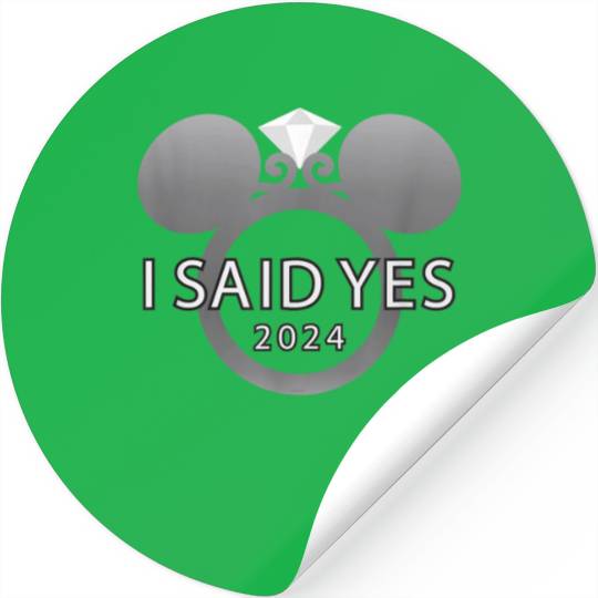 Disney I Said Yes 2024 Engagement Ring Proposal Stickers