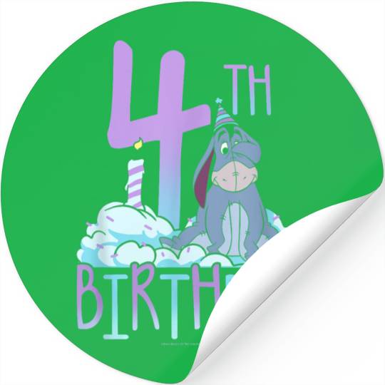 Disneyss Winnie The Pooh Eeyore Fourth Birthday Stickers