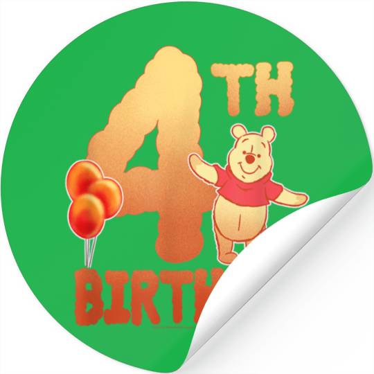 Disneyss Winnie The Pooh Fourth Birthday Stickers