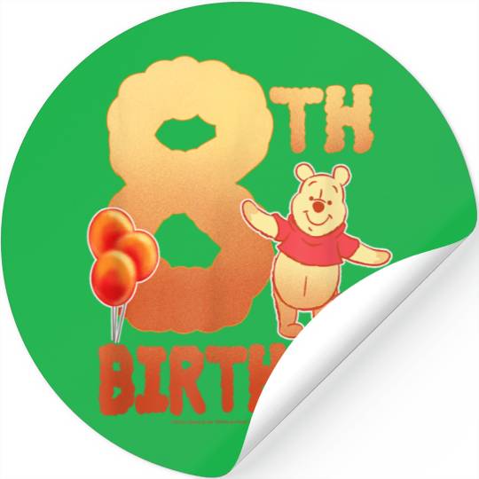 Disneyss Winnie The Pooh Eighth Birthday Stickers