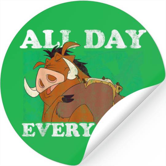 Disneyss The Lion King Timon Pumbaa All Day Text Poster Stickers