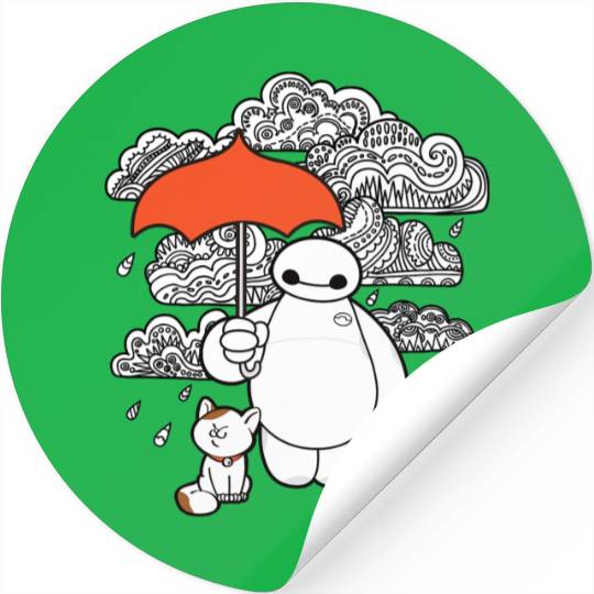 Disney Big Hero 6 Baymax Patterned Rain Clouds Portrait Stickers