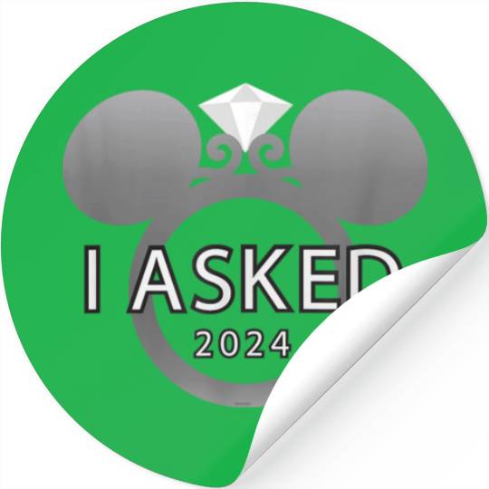 Disney I Asked 2024 Engagement Ring Proposal Mic Stickers