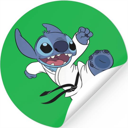 Disney Lilo & Stitch Karate Kick Black Belt Cute Stickers