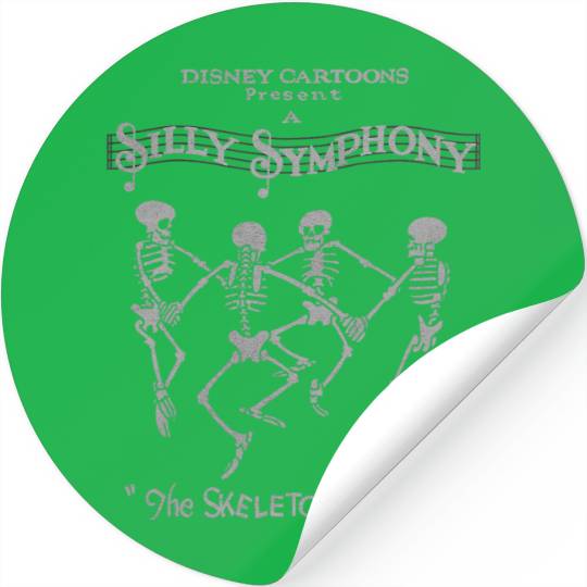 Disney Silly Symphonies The Skeleton Dance  Logo Stickers