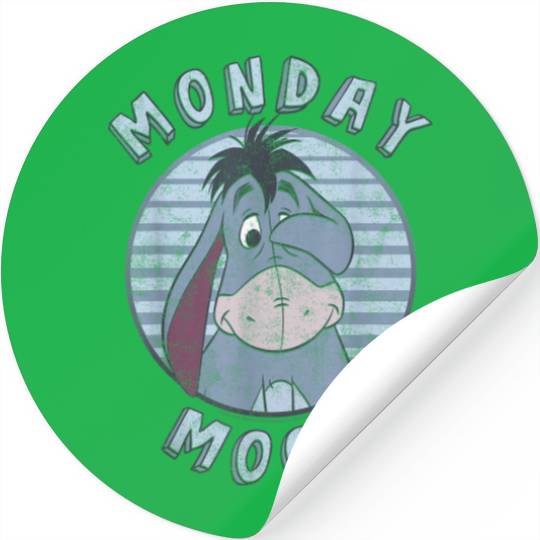 Disney Winnie The Pooh Eeyore Monday Mood  Circl Stickers