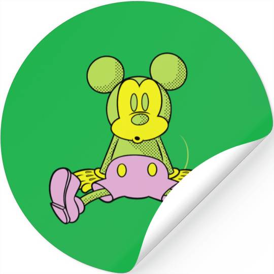 Disney Mickey Mouse Sitting Down Retro Pop Art Stickers