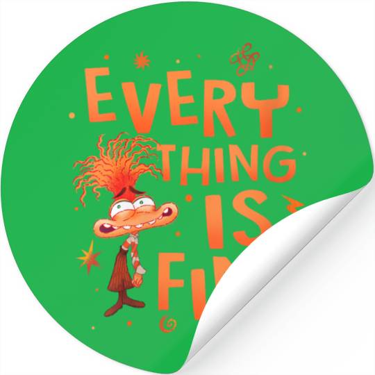 Disney pixars Inside Out 2 Everything Is Fine Anxiety Logo Stickers
