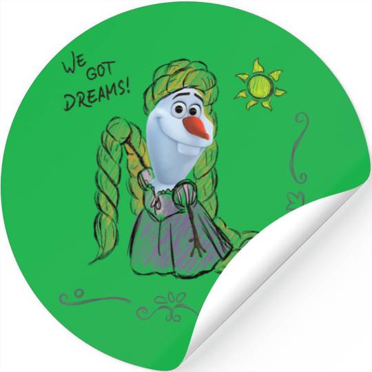 Disney Olaf Presents Rapunzel Costume Sketch Stickers