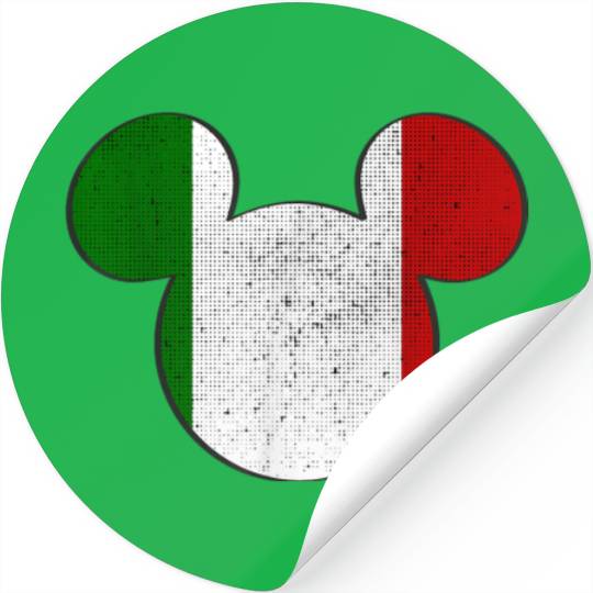 Disney Mickey Mouse Logo Italy Flag Fill Stickers