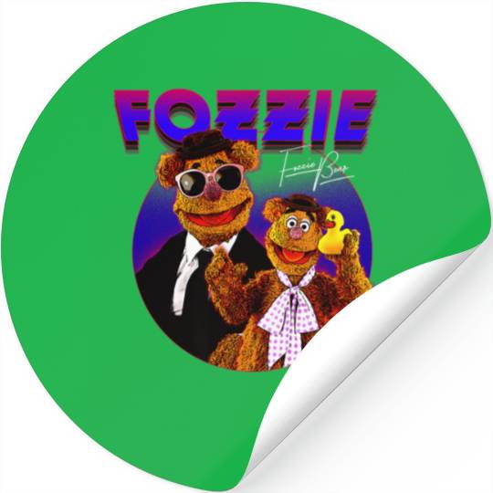 Disney The Muppets Fozzie Bear Gradient Neon Cir Stickers