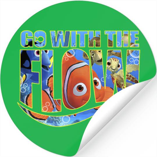 Disneyss Pixars Finding Nemo Go With The Flow Logo Filled Stickers