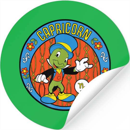 Disneyss Pinocchio Jiminy Cricket Zodiac Capricorn Stickers
