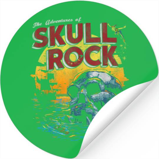 Disneyss Peter Pan Skull Rock Vintages Sunset Poster Stickers
