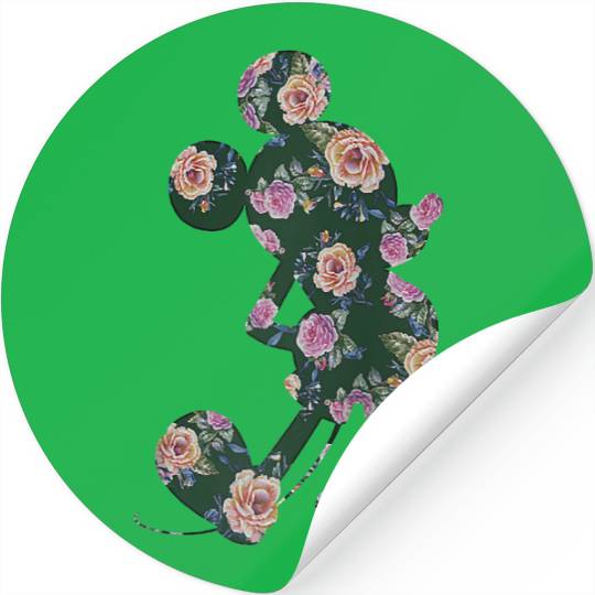 Disney Floral Mickey Raglan Baseball Tee Stickers