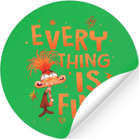 Disney Pixar Inside Out 2 Everything Is Fine Anxiety Logo Stickers