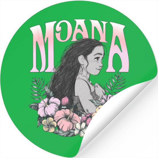 Disney Moana Cute Spring Time Moana Big Chest Portrait Frame Stickers
