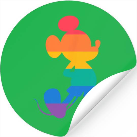Disney Mickey Mouse Pride Classic Pose Rainbow Icon Fill Stickers