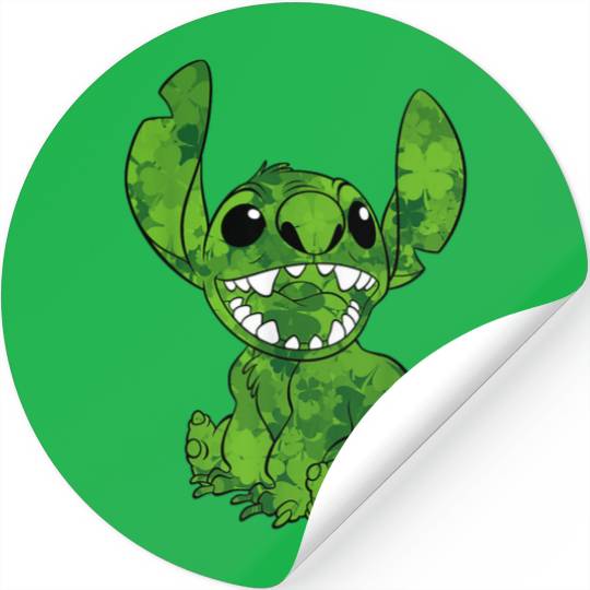 Disney Lilo Stitch St Patricks Day Stitch Clover Stickers