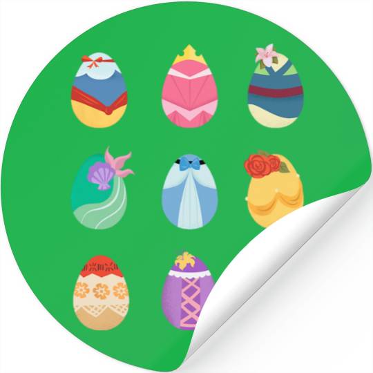Disney Princess Easter Spring Nine Decorated Easter Eggs Stickers