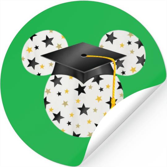 Disney Mickey Head Graduation Hat Star Fill Stickers
