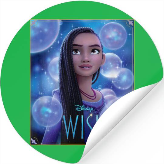 Disney Wish Asha Character Poster Image and Movie Logo Stickers