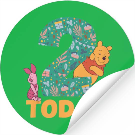 Kids Disneyss Winnie The Pooh Piglet Birthday 2 Years Old Today Stickers