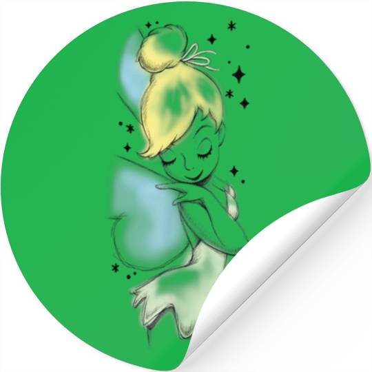 Disney Peter Pan Tinkerbell Airbrush Style Sketch Stickers
