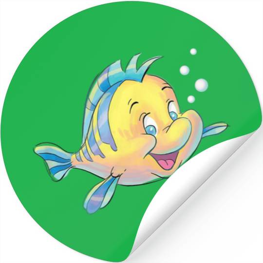 Disney The Little Mermaid Flounder Bubbles Stickers