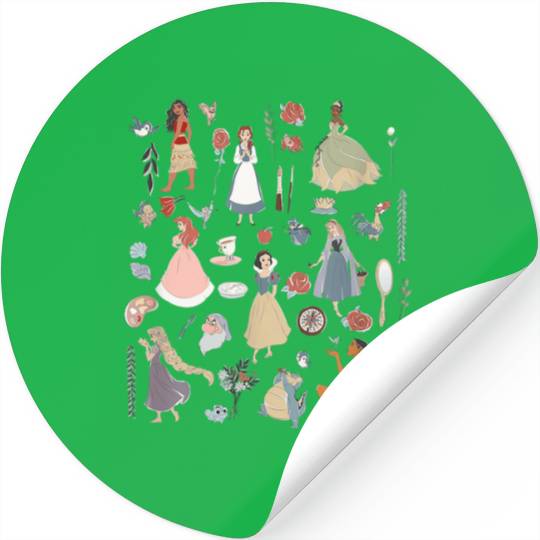 Disney Princess  Collage Icons Group Shot Chest Stickers