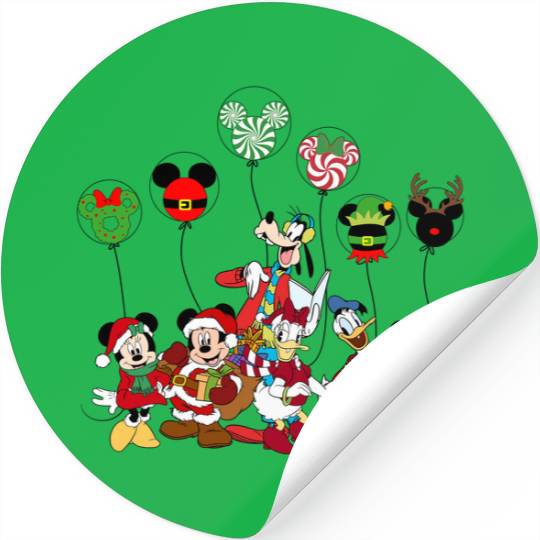 Vintage Mickey And Friends Christmas  Tree Stickers, Disney Mickey