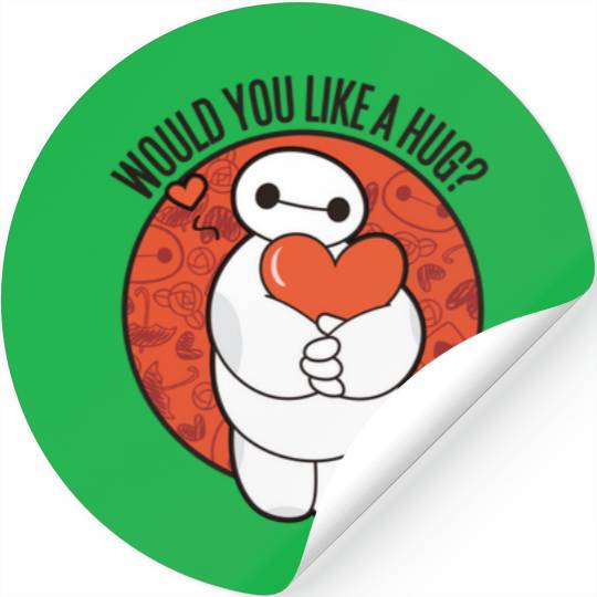 Disneyss Big Hero 6 Baymax Hug Valentine Tee Stickers