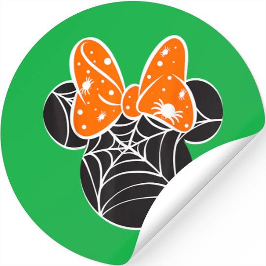 Disney Mickey & Friends Halloween Minnie Spider Web Logo Stickers